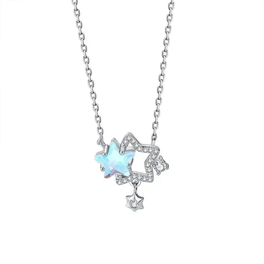 Zircon Star Necklace Sterling Silver 925