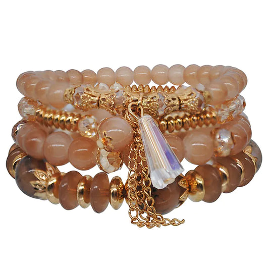 4pcs Women's Charm and beads Bracelets