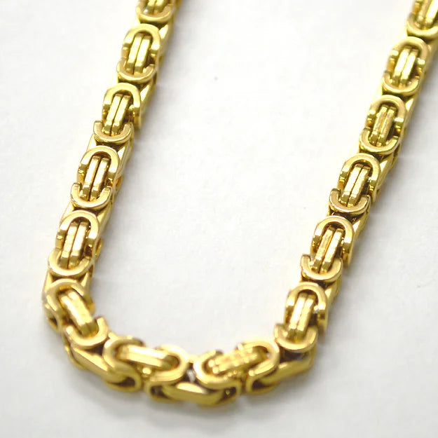 5mm Gold IP Plated Byzantine Chain 24"