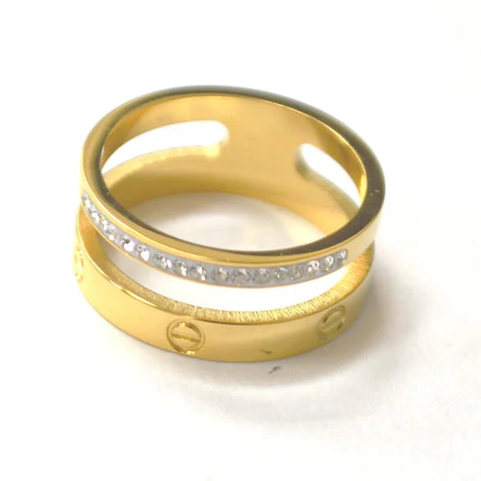 Archaic Symbol Gold IP Plated Ring