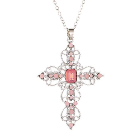 Crucifix Charm Plating Alloy Necklace