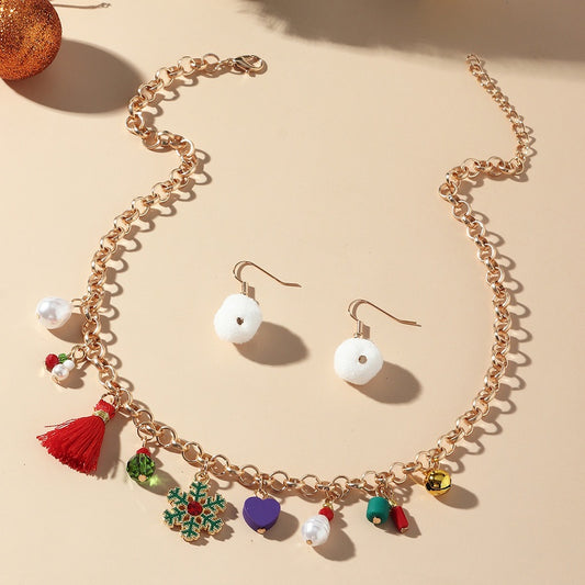 Cute Christmas Necklace and Earring set