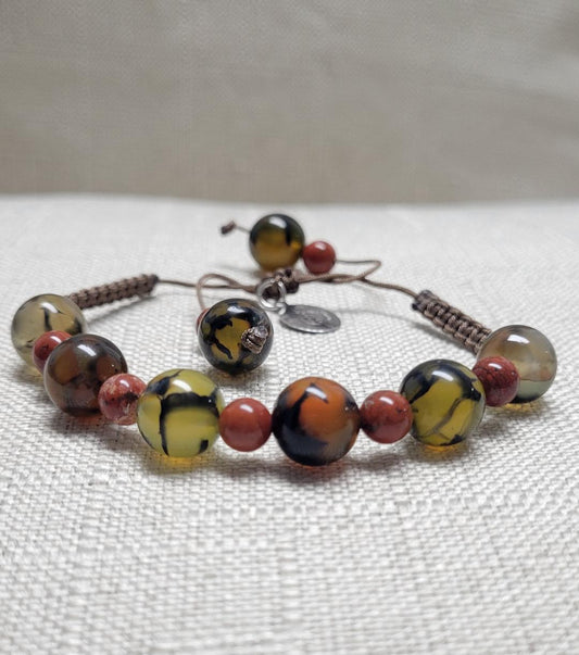 Dragon Agate Natural Stone handmade bracelet