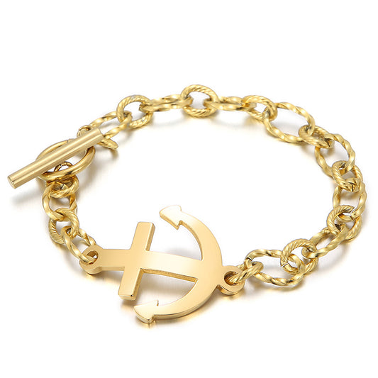 Anchor shape OT buckle chain stainless steel bracelet