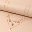 Alloy Small Butterfly Multilayer Necklace