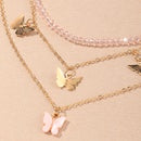 Alloy Small Butterfly Multilayer Necklace