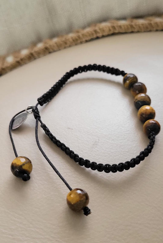 Tiger's Eye Natural Stone Unisex Handmade Bracelet