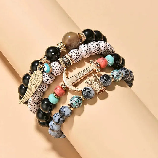 4pcs Women's Charm Bracelet Classic Vintage