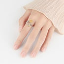 Adjustable Sunflower Copper Diamond Rotating Simple Antistress Ring