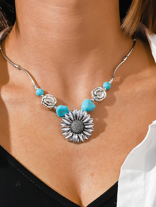 Archaistic Street Sunflower Necklace