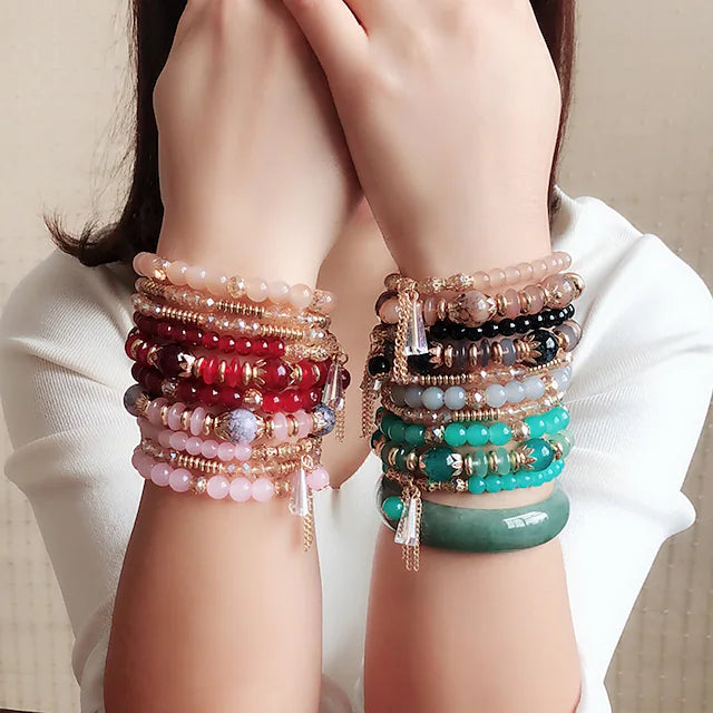 4pcs Women's Charm and beads Bracelets